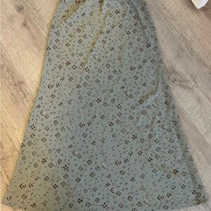 Forever 21 vintage patterned maxi skirt Green 90s